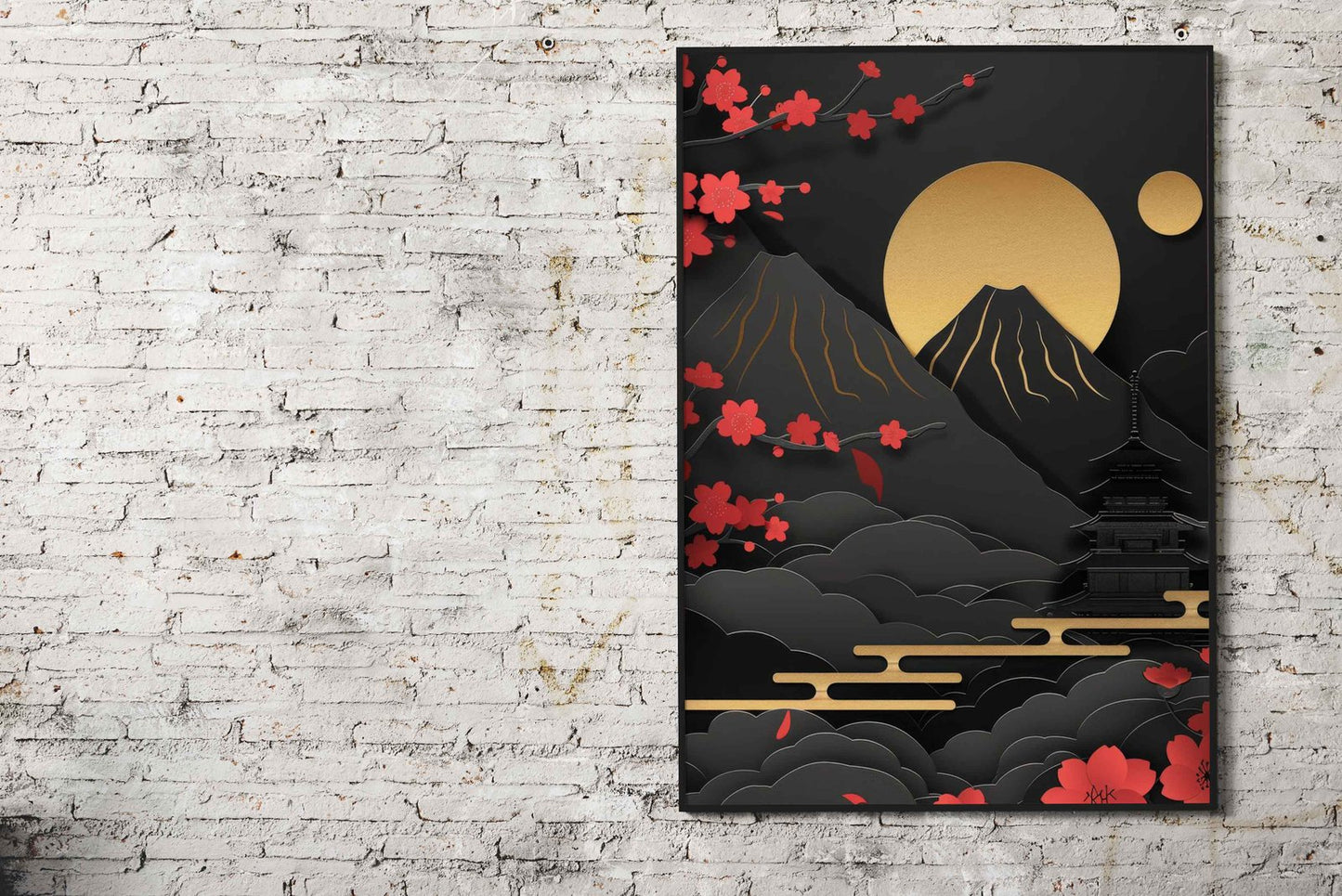 Black Gold Japan Asian Style Poster | Wall Art for Home & Office | High-Quality Print