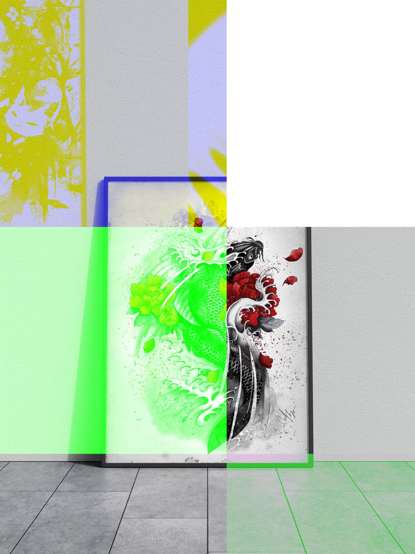 Black Koi Asian Style Poster | Wall Art for Home & Office | High-Quality Print