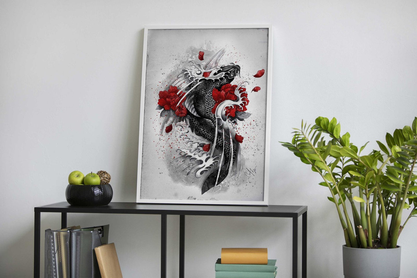 Black Koi Asian Style Poster | Wall Art for Home & Office | High-Quality Print