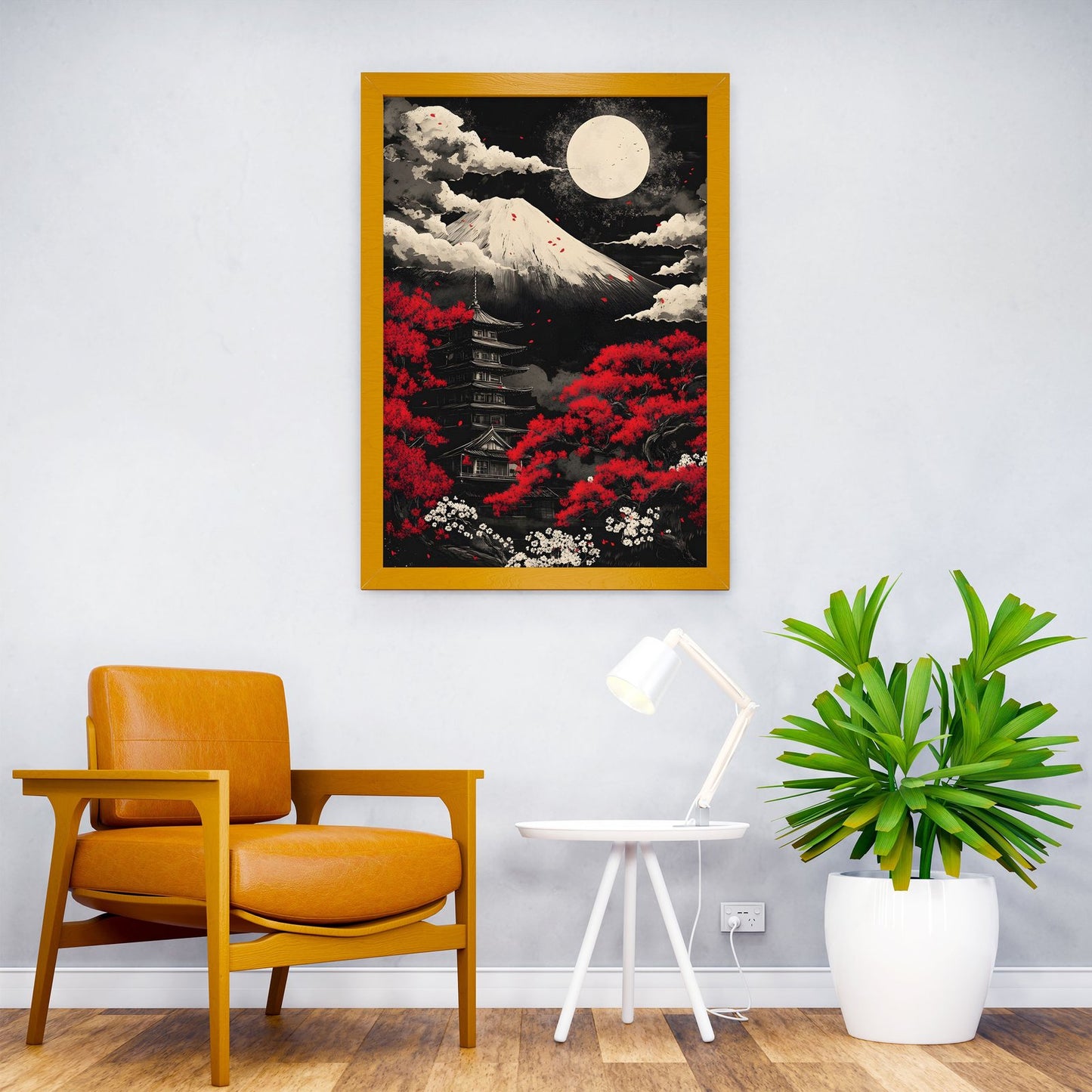 Black Mount Fuji Night Asian Style Poster | Wall Art for Home & Office | High-Quality Print