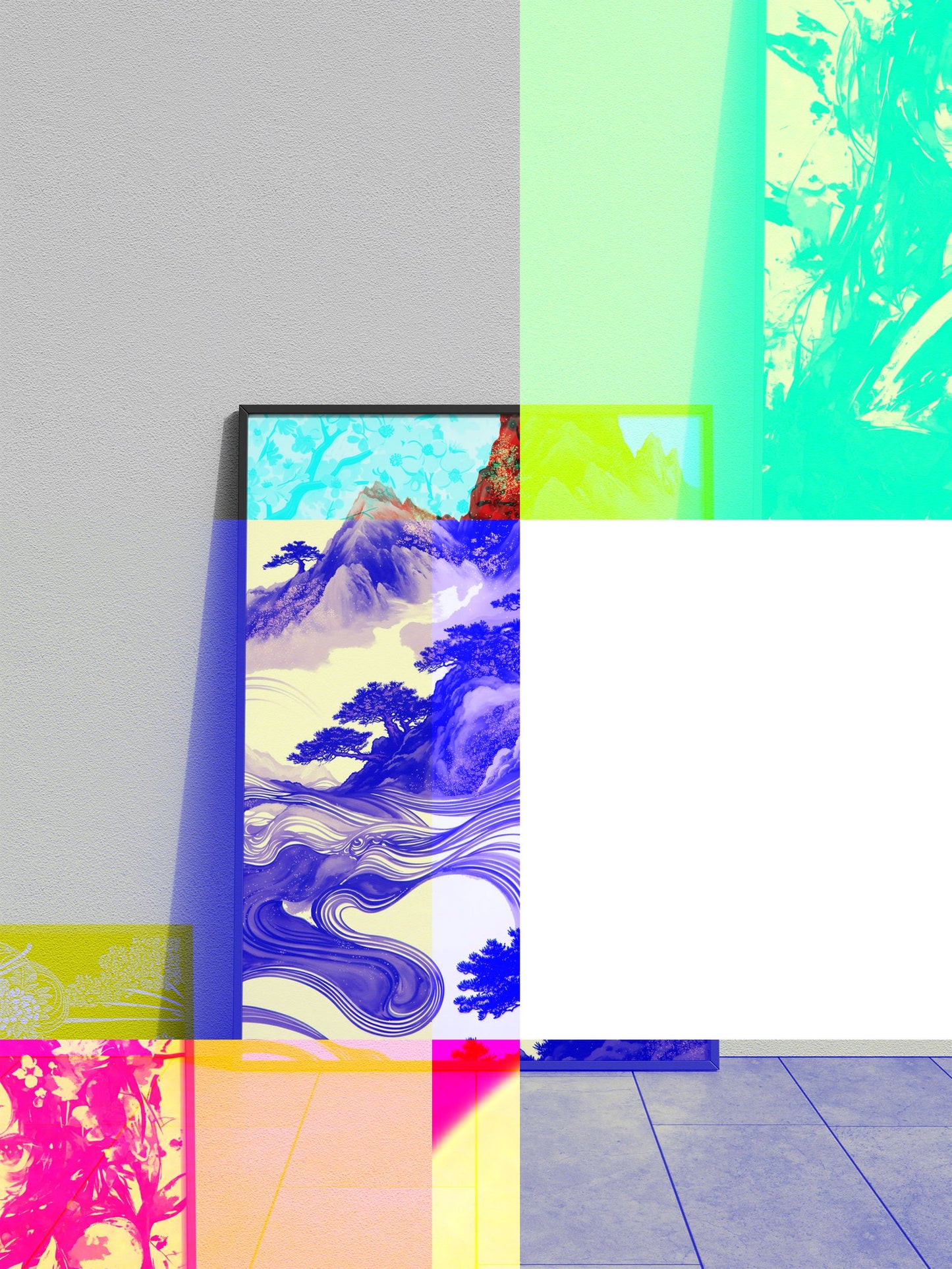 Black Mountains Asian Style Poster | Wall Art for Home & Office | High-Quality Print