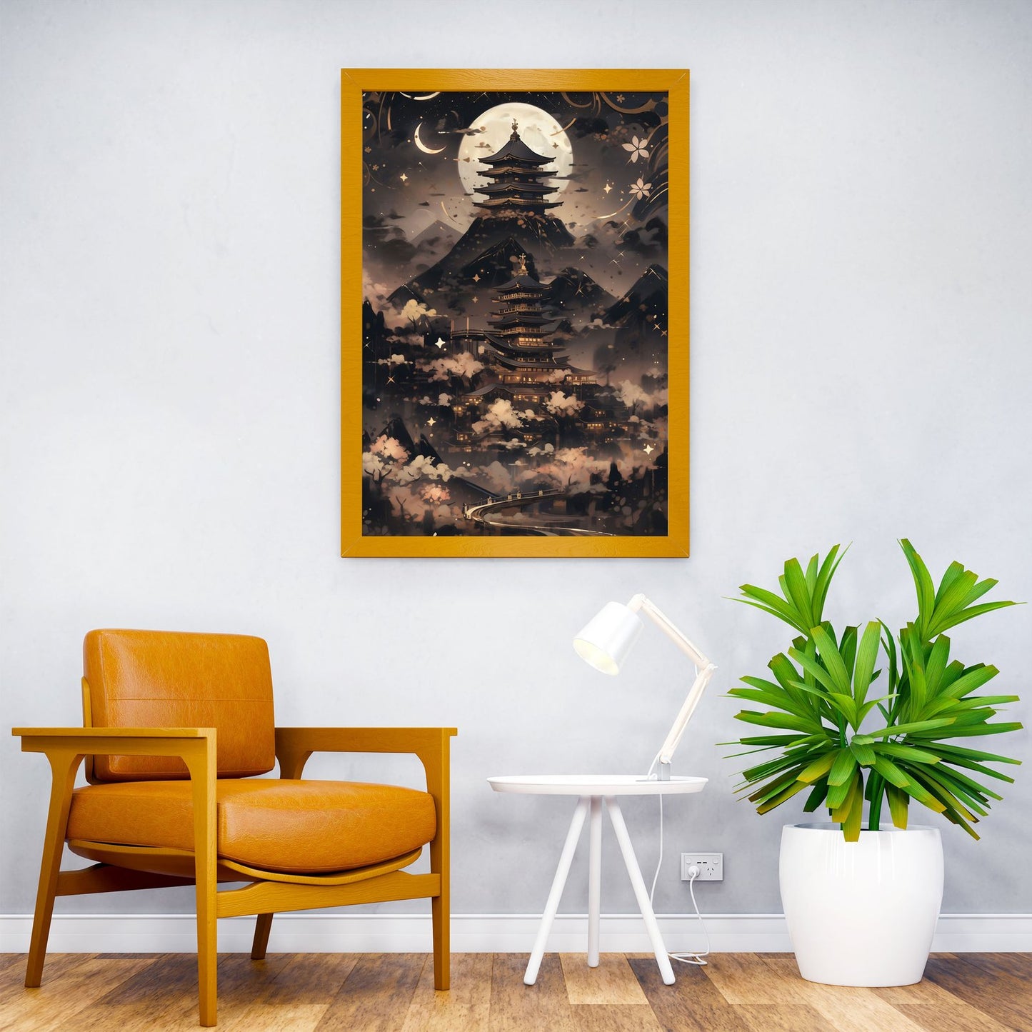 Black and Gold landscape Asian Style Poster | Wall Art for Home & Office | High-Quality Print