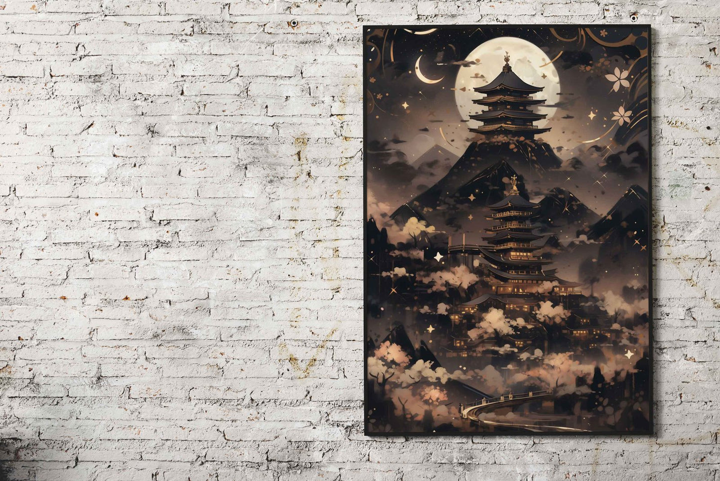 Black and Gold landscape Asian Style Poster | Wall Art for Home & Office | High-Quality Print