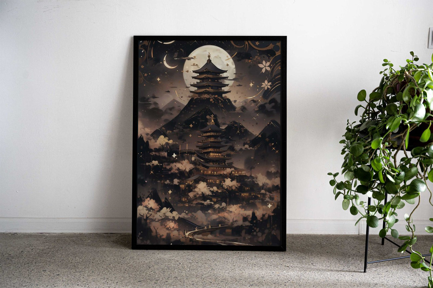 Black and Gold landscape Asian Style Poster | Wall Art for Home & Office | High-Quality Print