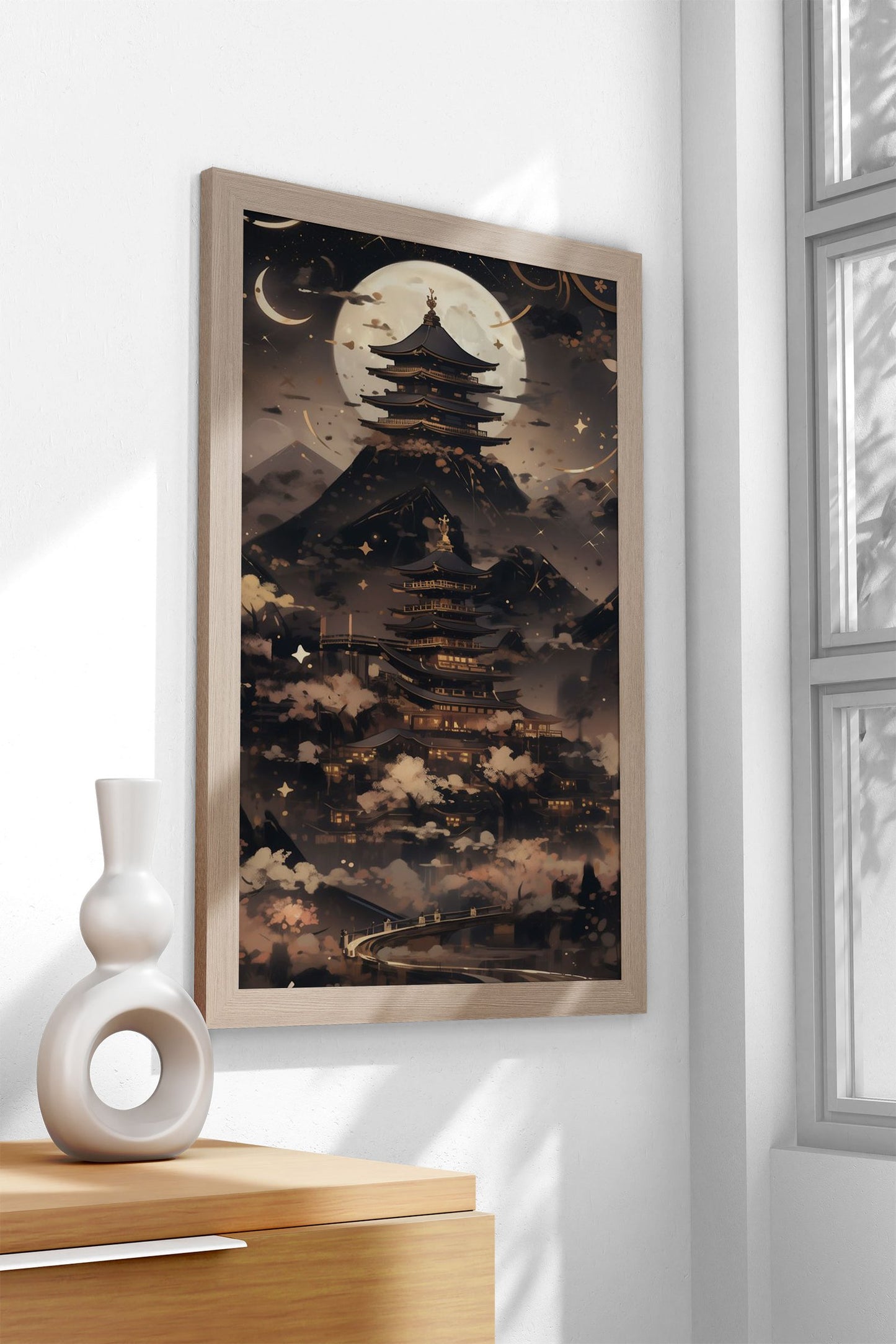 Black and Gold landscape Asian Style Poster | Wall Art for Home & Office | High-Quality Print