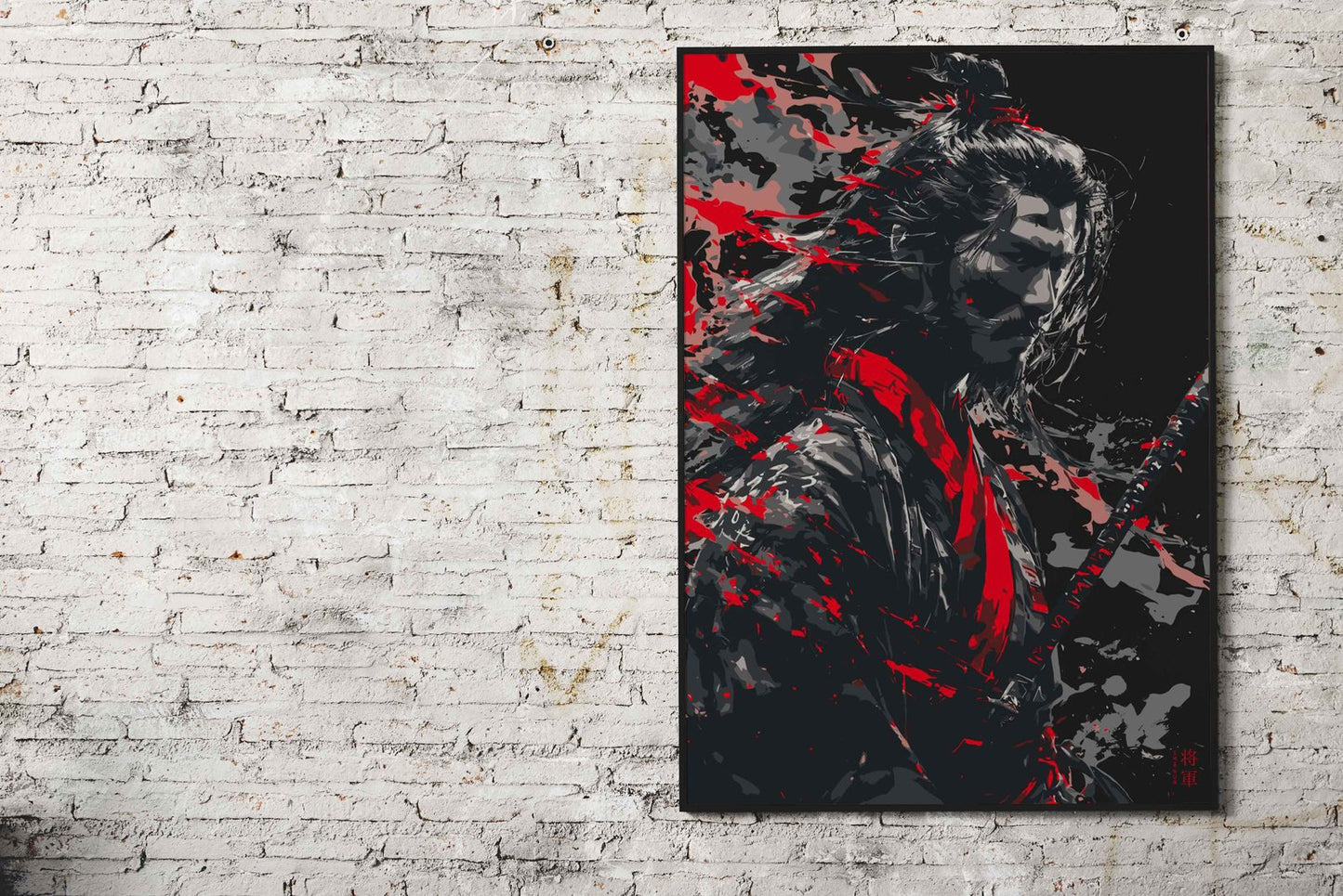 Black and Red Lord Samurai Asian Style Poster | Wall Art for Home & Office | High-Quality Print