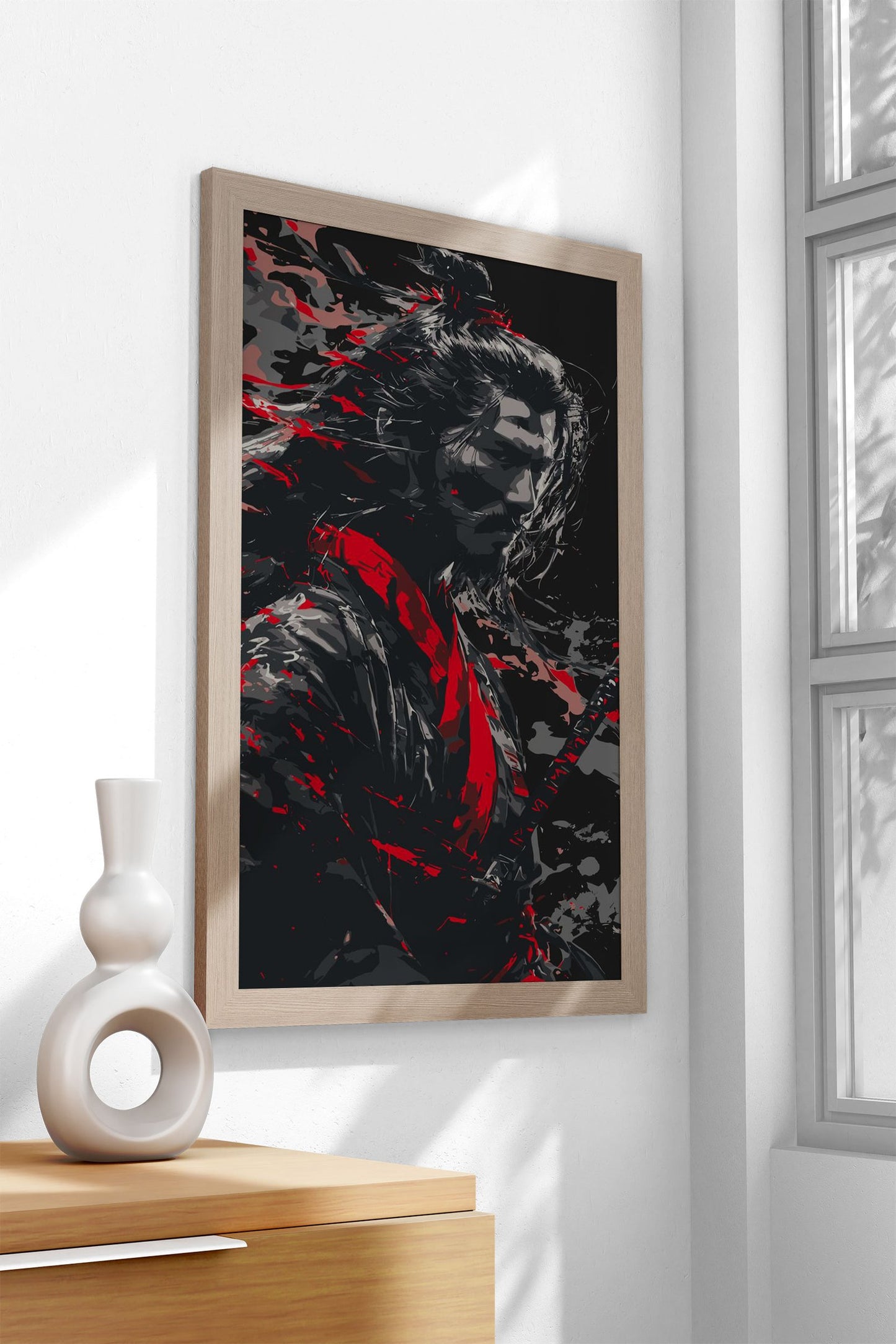 Black and Red Lord Samurai Asian Style Poster | Wall Art for Home & Office | High-Quality Print
