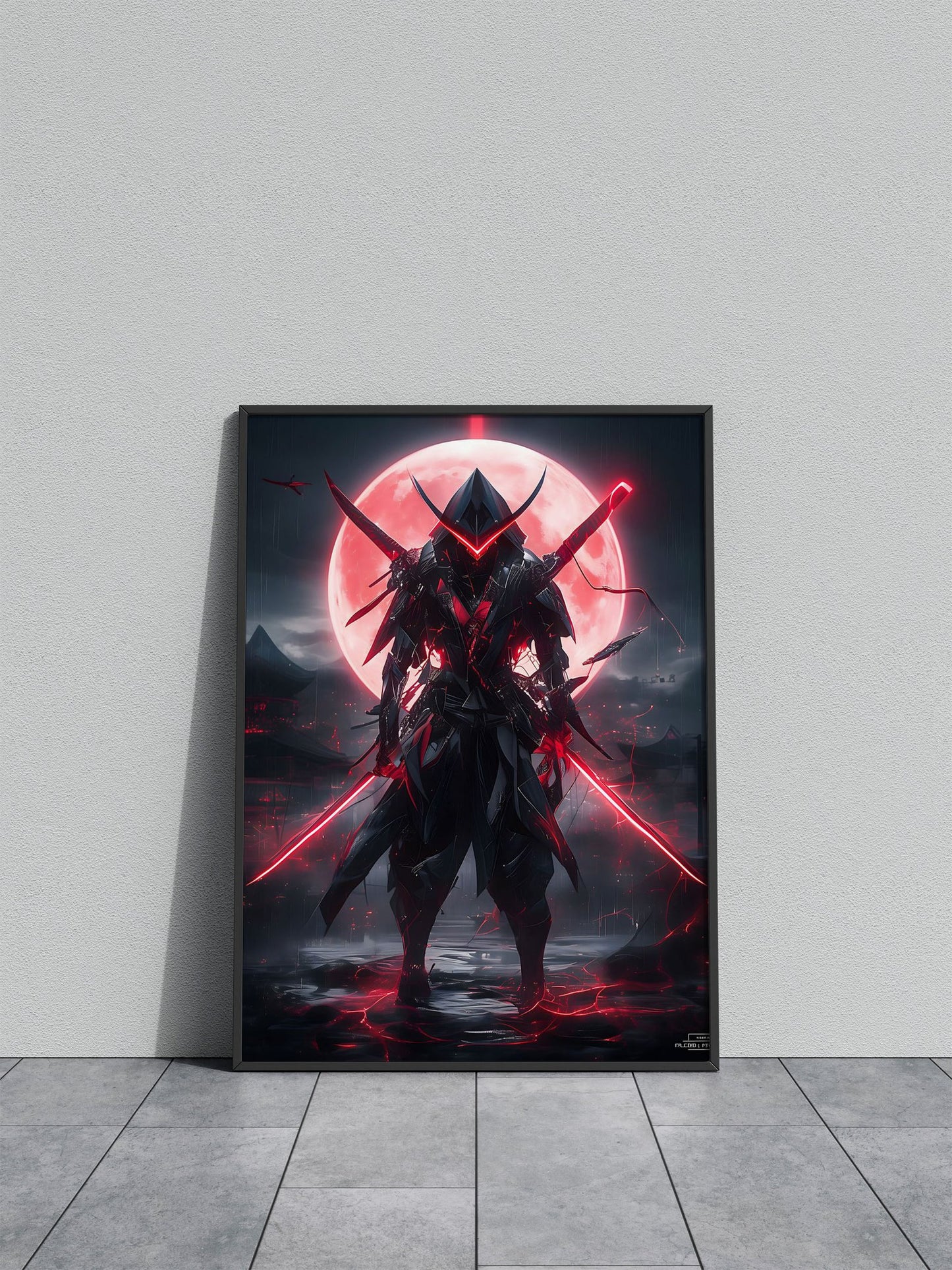Black and Red Samurai Asian Style Poster | Wall Art for Home & Office | High-Quality Print