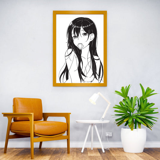 Black and White Anime Girl Asian Style Poster | Wall Art for Home & Office | High-Quality Print