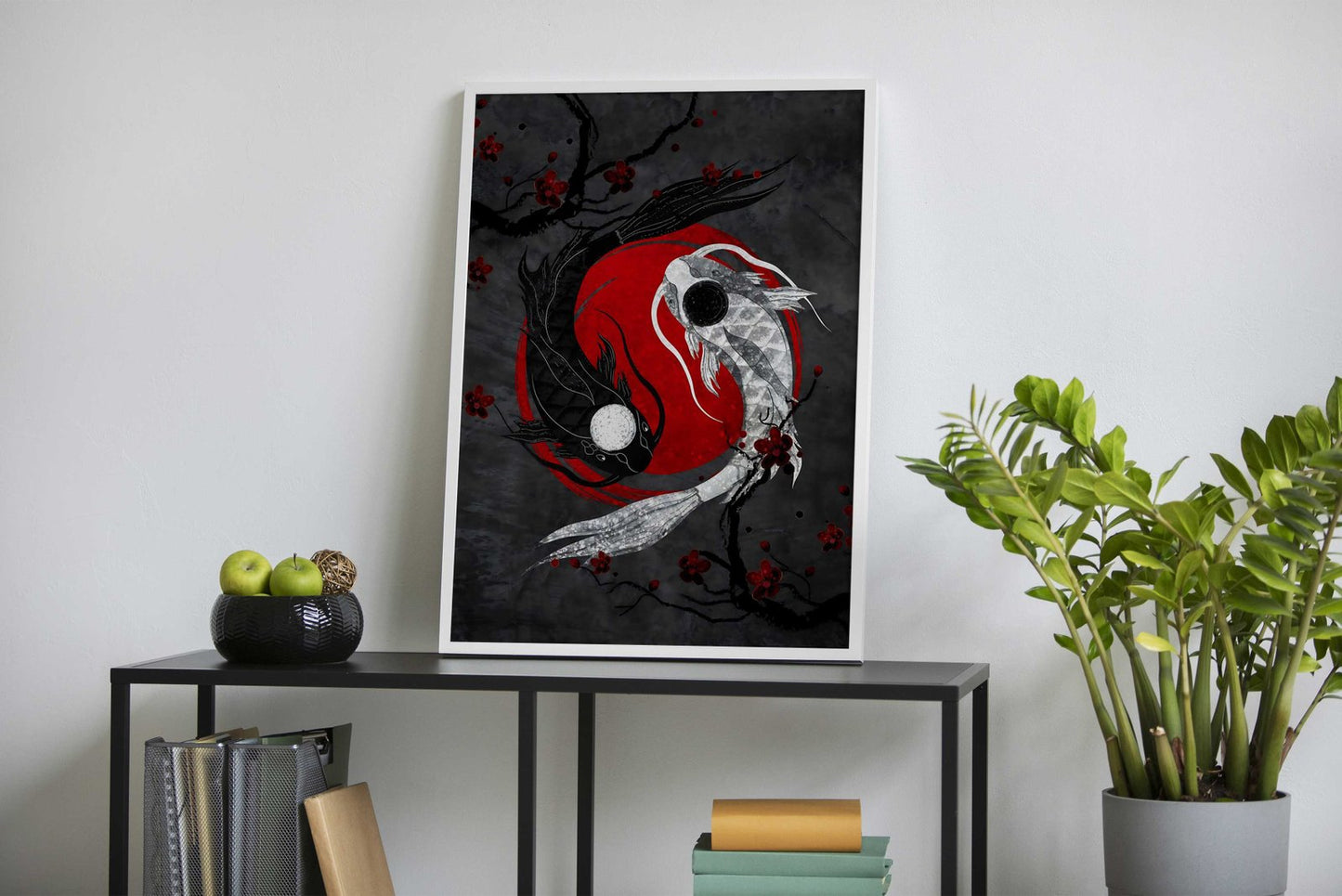 Black and White Japan Koi Asian Style Poster | Wall Art for Home & Office | High-Quality Print