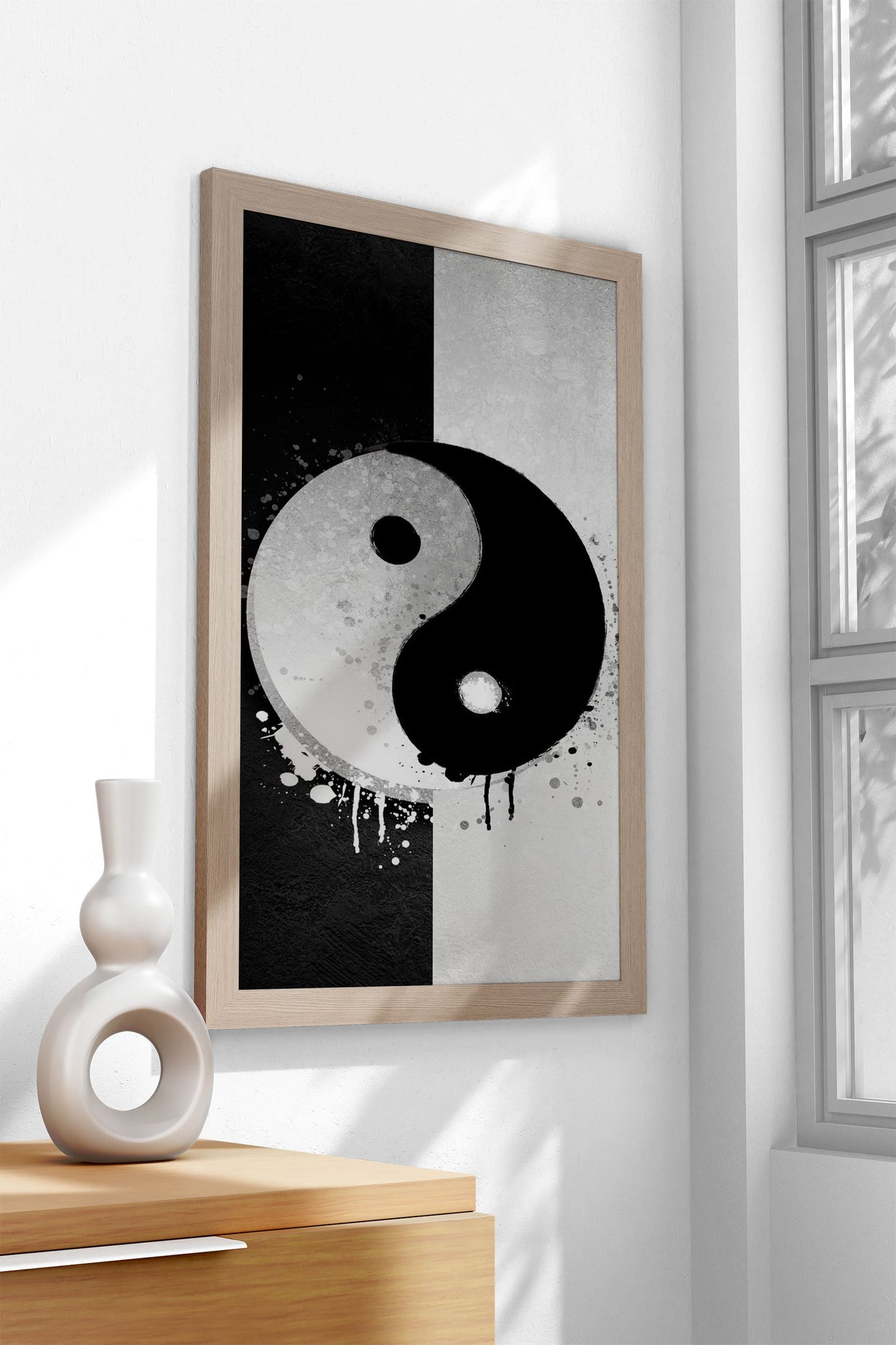 Black and White Yin Yang Asian Style Poster | Wall Art for Home & Office | High-Quality Print