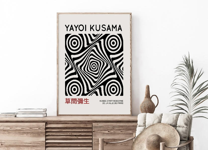 Yayoi Kusama Monochrome Artwork