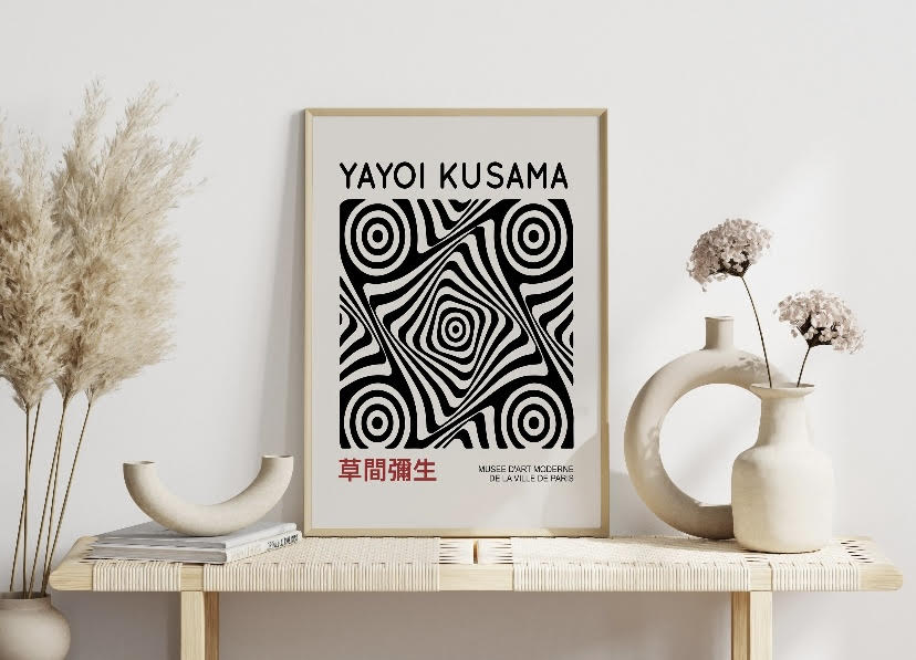 Yayoi Kusama Monochrome Artwork