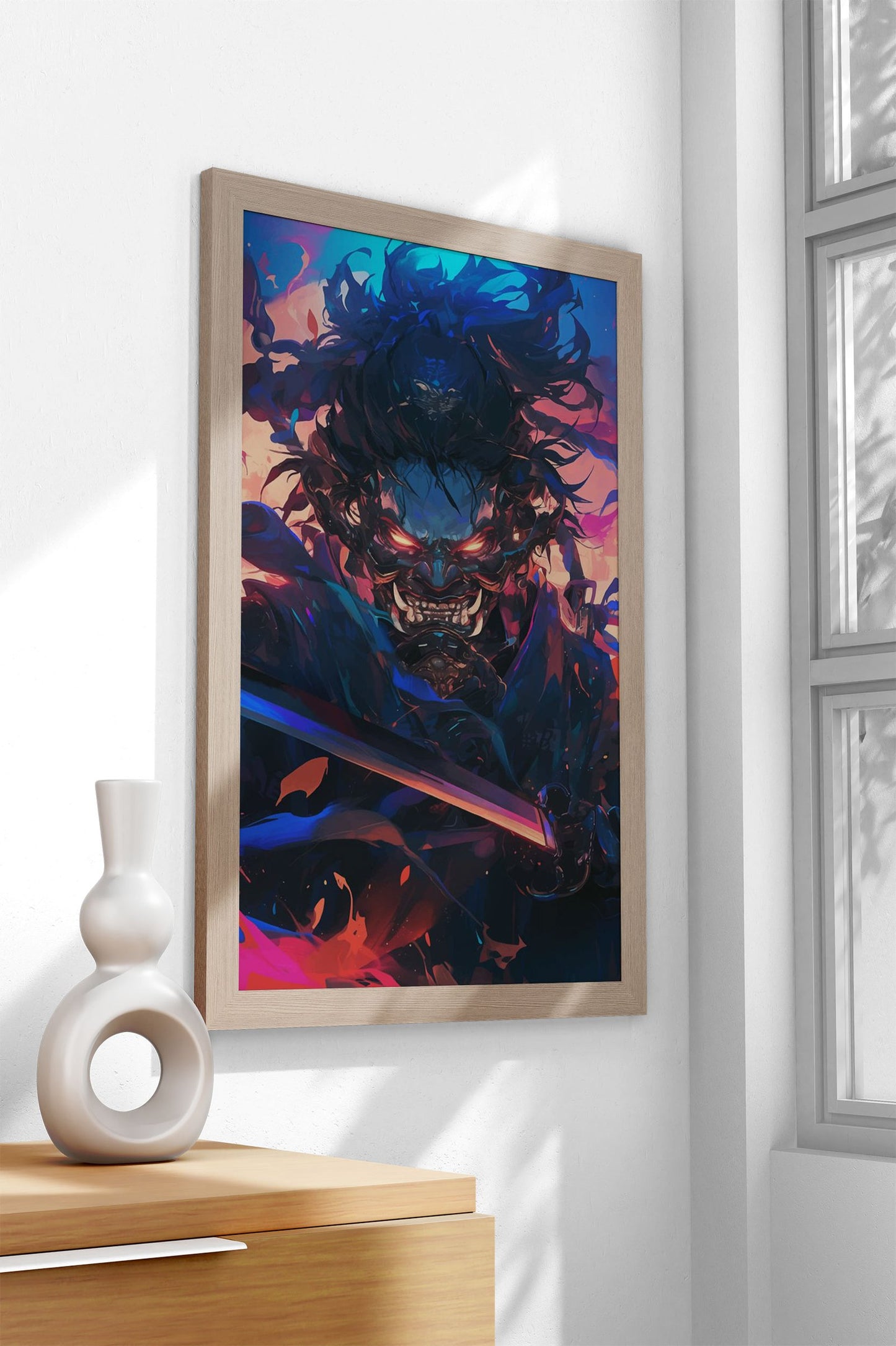 Blaze of the Demon Samurai Asian Style Poster | Wall Art for Home & Office | High-Quality Print