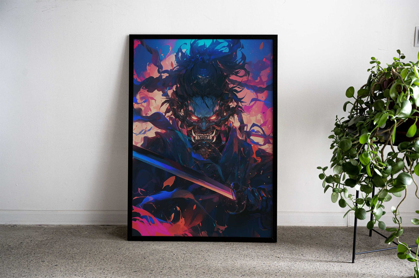Blaze of the Demon Samurai Asian Style Poster | Wall Art for Home & Office | High-Quality Print