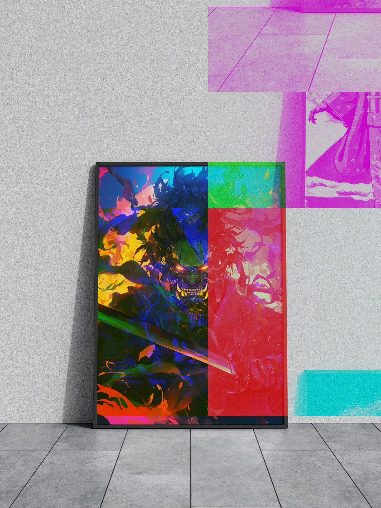 Blaze of the Demon Samurai Asian Style Poster | Wall Art for Home & Office | High-Quality Print