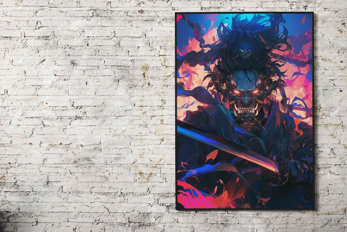 Blaze of the Demon Samurai Asian Style Poster | Wall Art for Home & Office | High-Quality Print