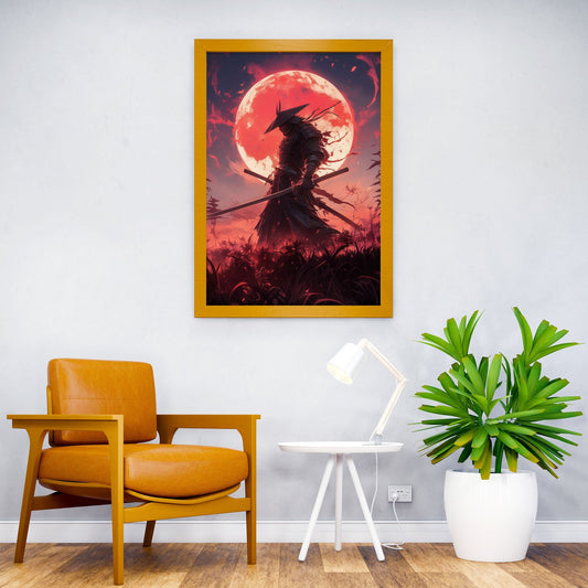 Blood Moon Samurai Asian Style Poster | Wall Art for Home & Office | High-Quality Print
