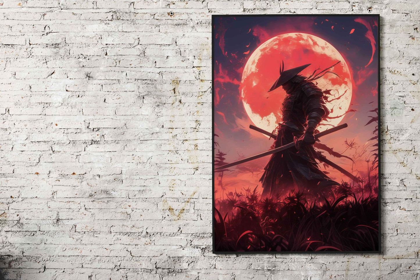Blood Moon Samurai Asian Style Poster | Wall Art for Home & Office | High-Quality Print