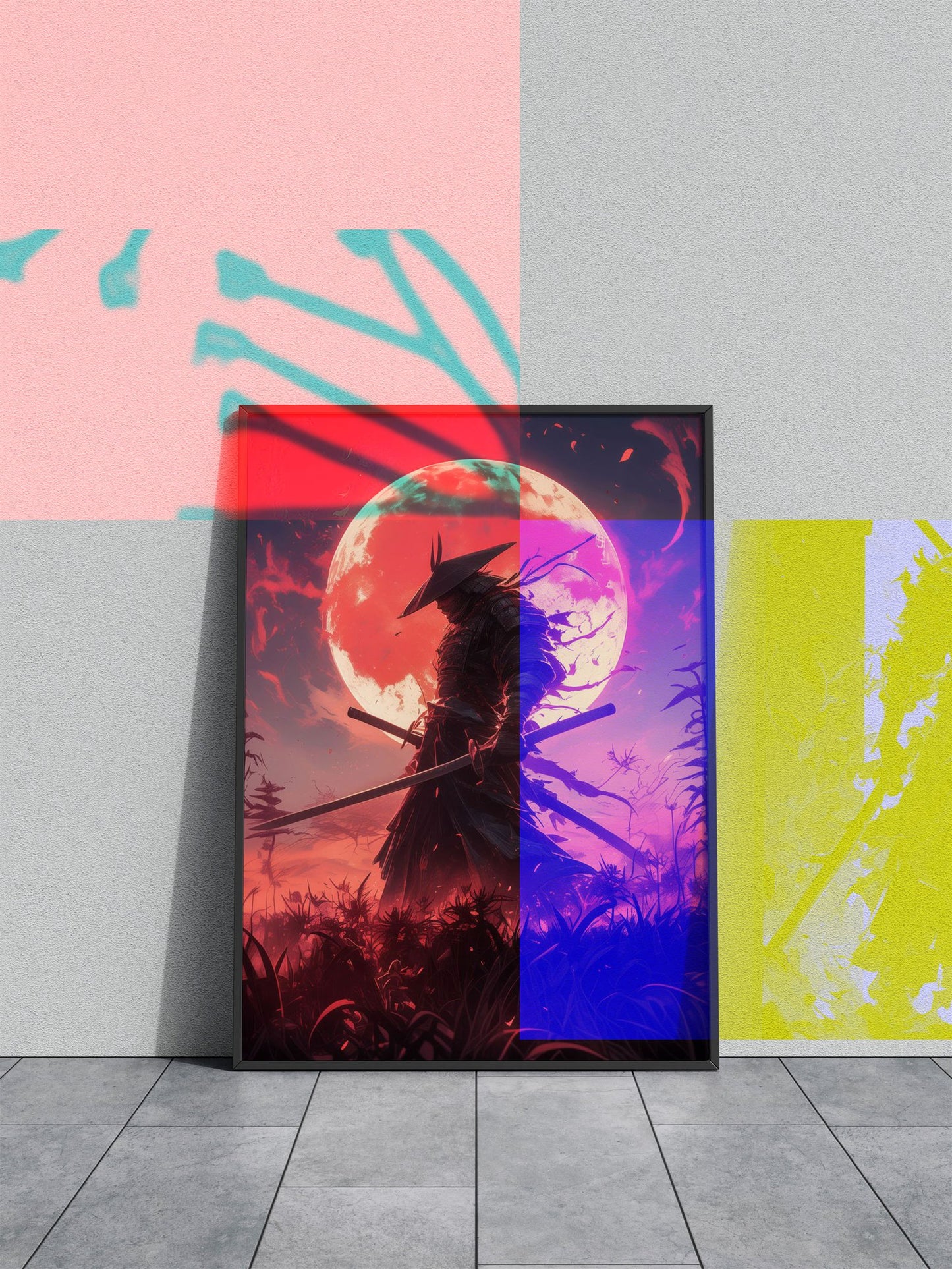 Blood Moon Samurai Asian Style Poster | Wall Art for Home & Office | High-Quality Print