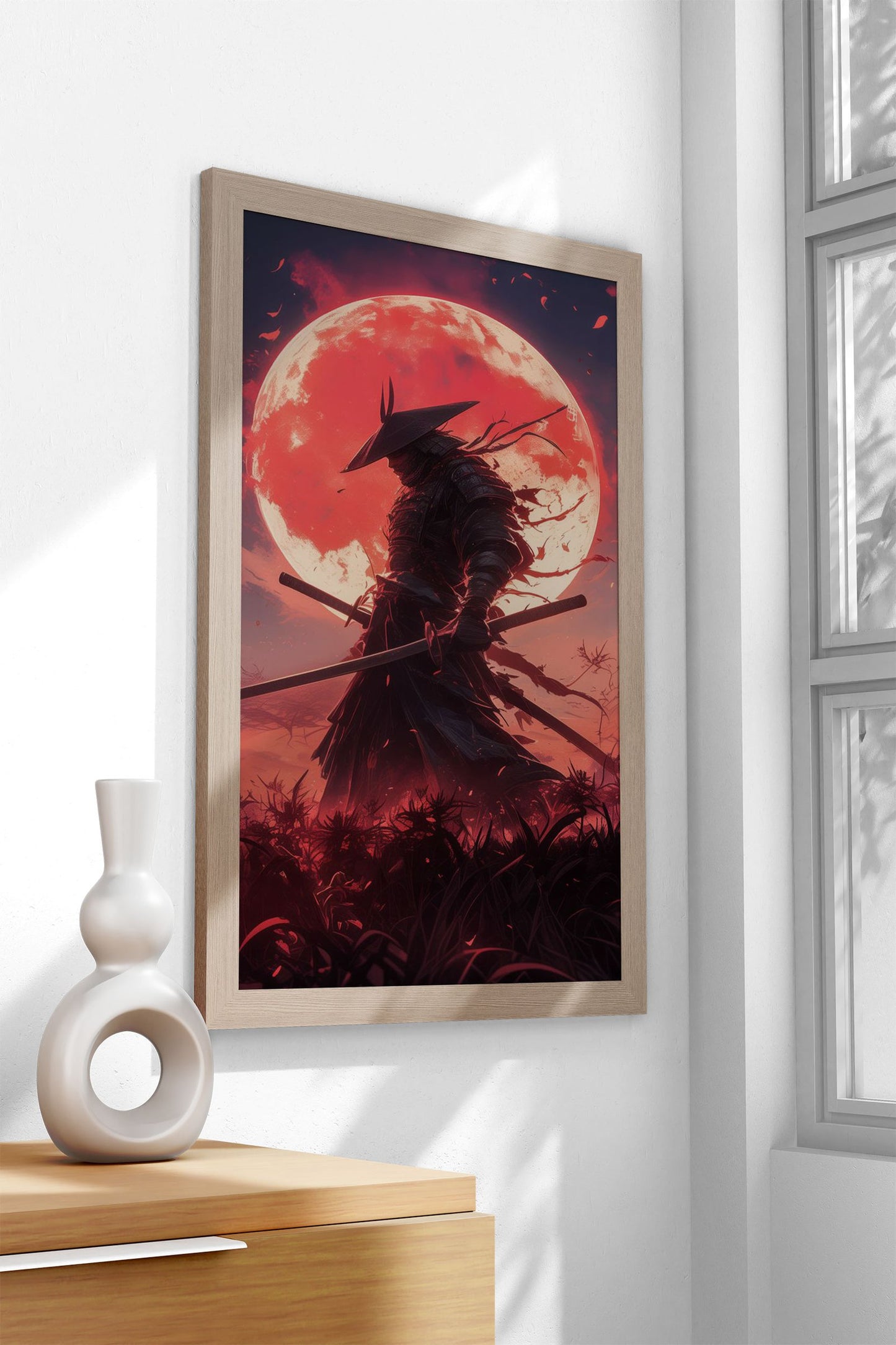 Blood Moon Samurai Asian Style Poster | Wall Art for Home & Office | High-Quality Print