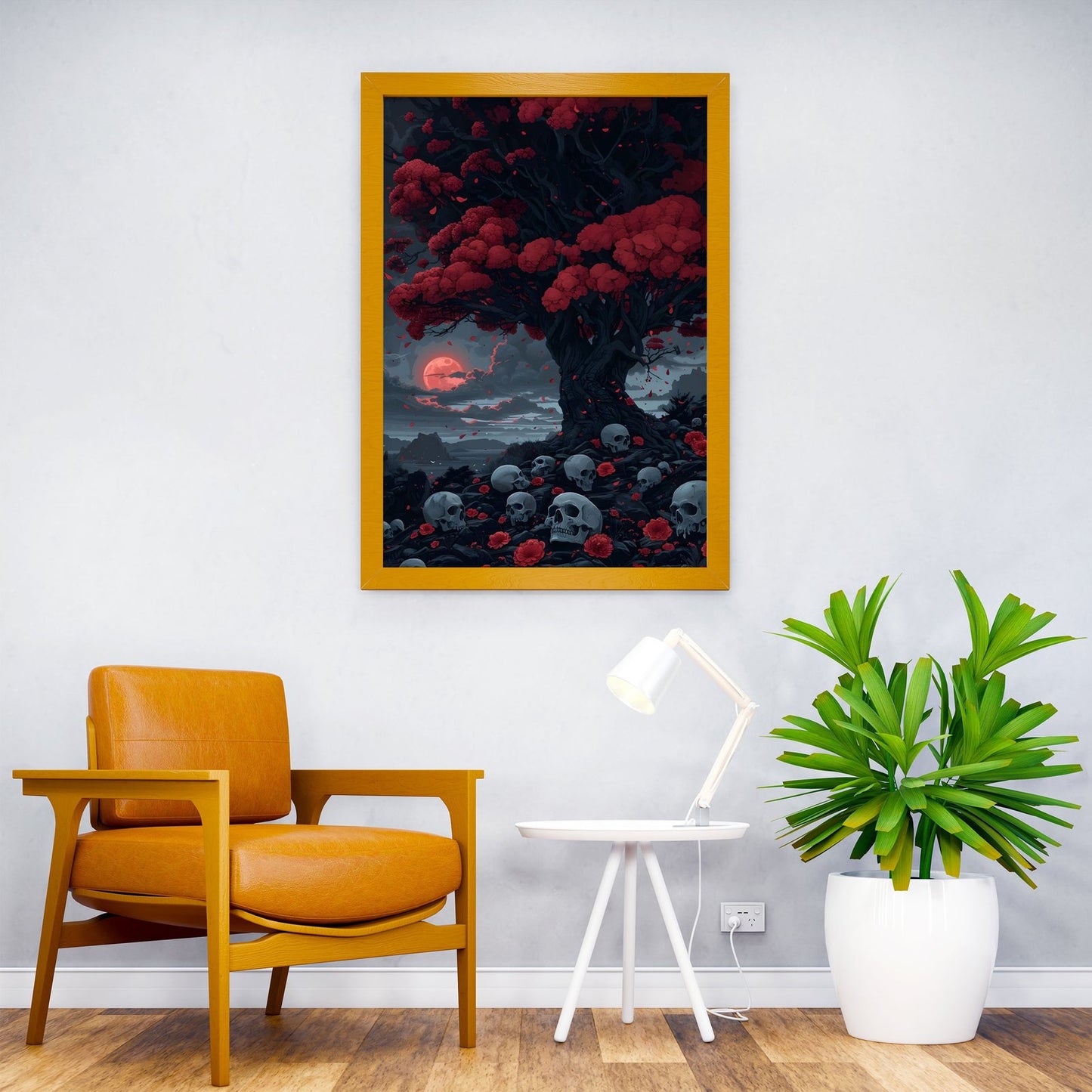 Blood Moon Tree Asian Style Poster | Wall Art for Home & Office | High-Quality Print