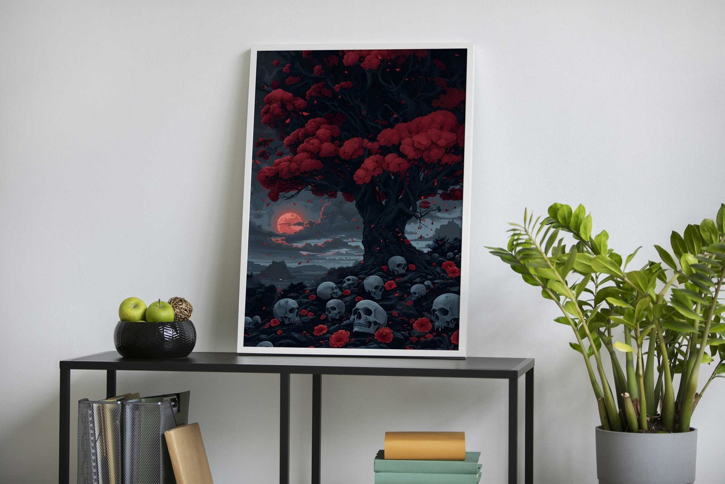 Blood Moon Tree Asian Style Poster | Wall Art for Home & Office | High-Quality Print