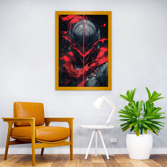 Blood Red Warrior Asian Style Poster | Wall Art for Home & Office | High-Quality Print