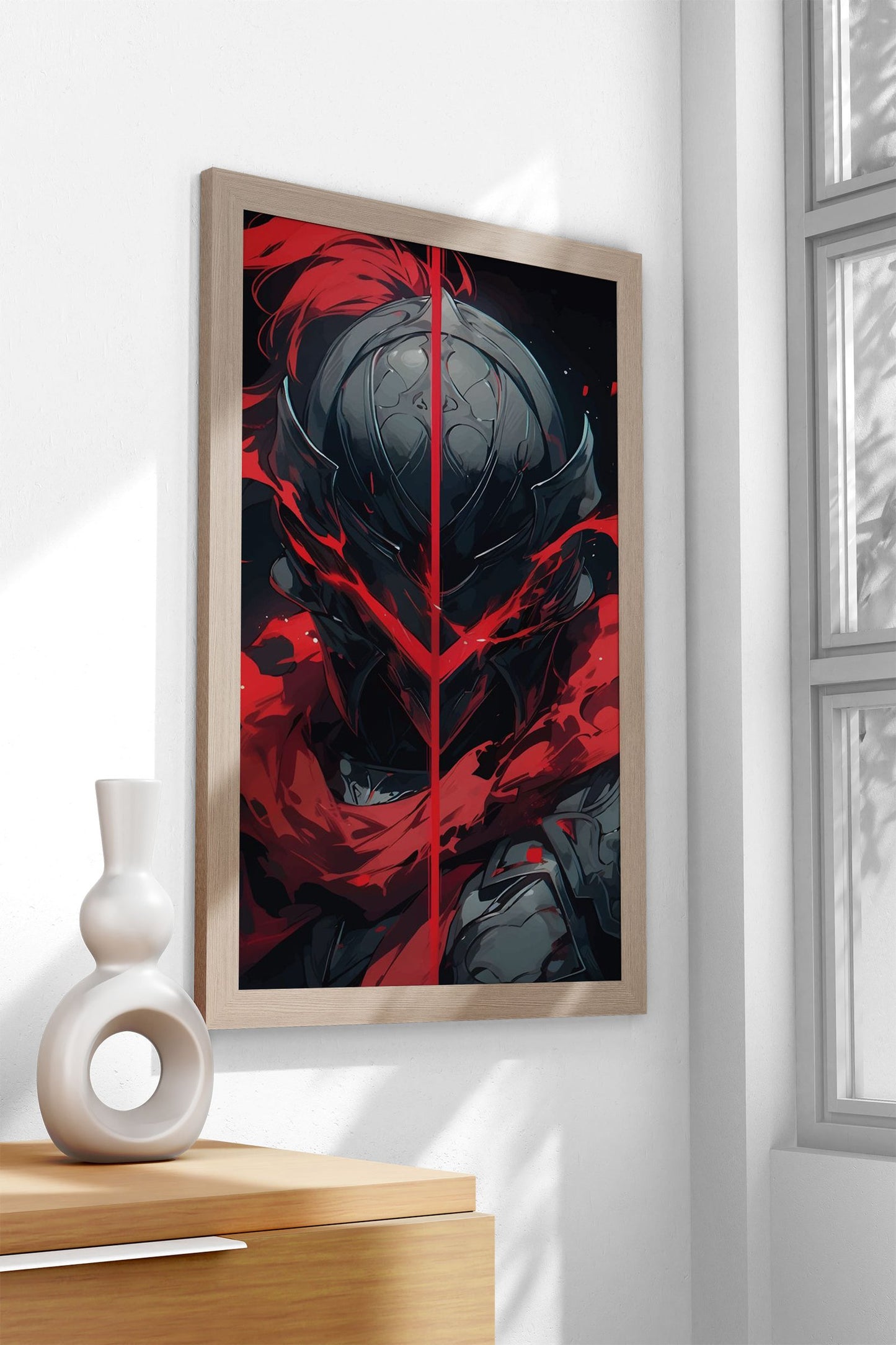 Blood Red Warrior Asian Style Poster | Wall Art for Home & Office | High-Quality Print