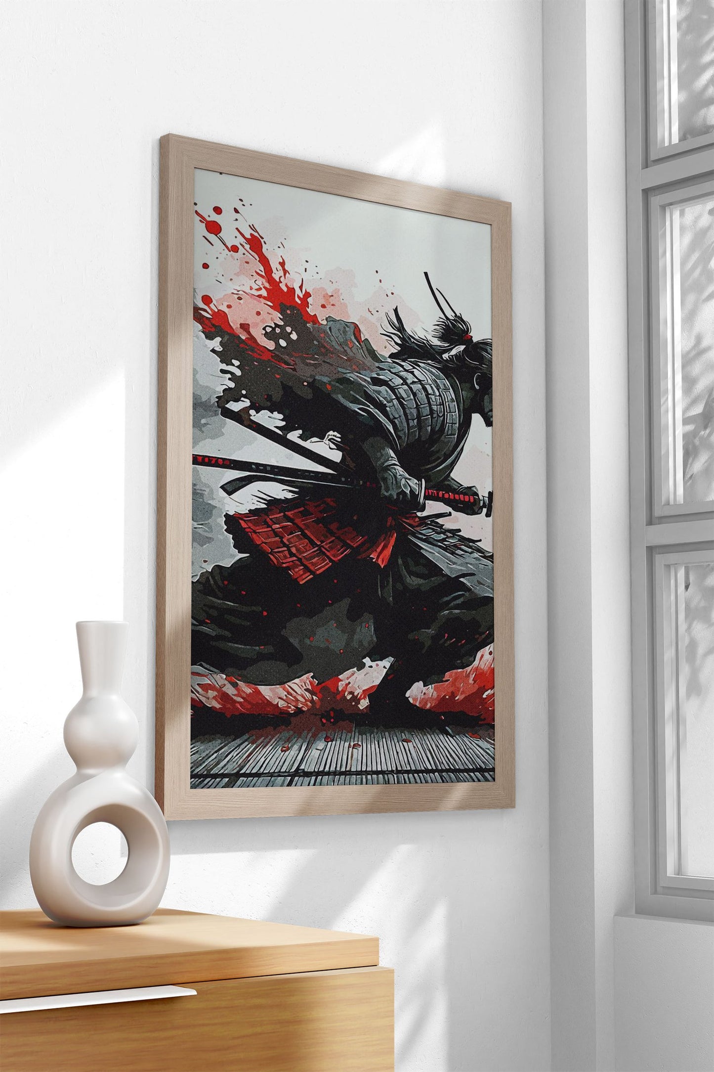 Blood Red Asian Style Poster | Wall Art for Home & Office | High-Quality Print