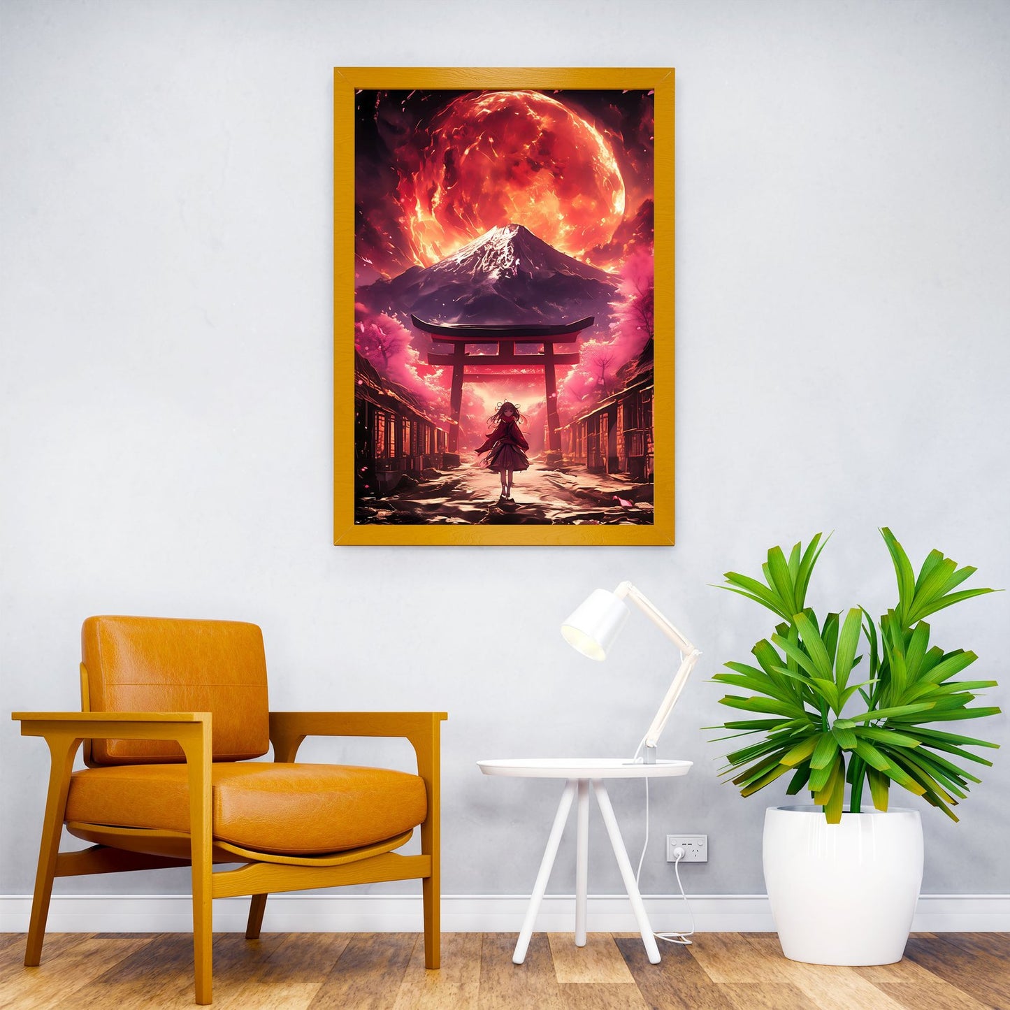 Bloodmoon Girl in Japan Asian Style Poster | Wall Art for Home & Office | High-Quality Print