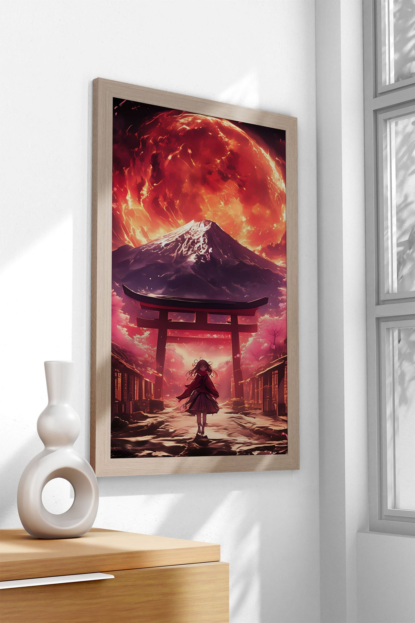 Bloodmoon Girl in Japan Asian Style Poster | Wall Art for Home & Office | High-Quality Print