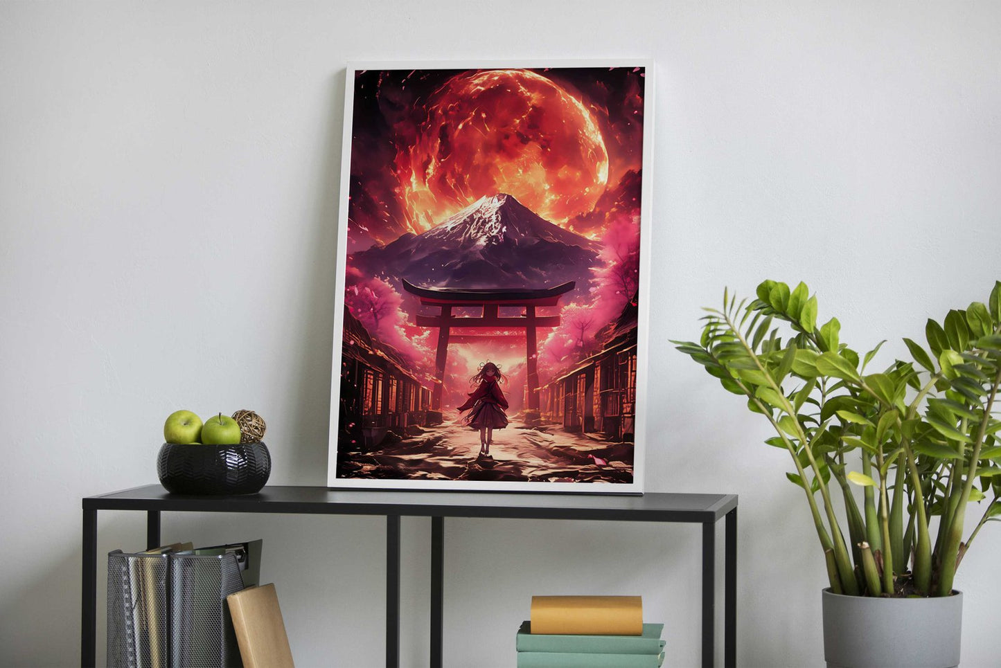 Bloodmoon Girl in Japan Asian Style Poster | Wall Art for Home & Office | High-Quality Print