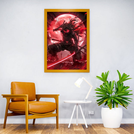 Bloodmoon Ninja Samurai Asian Style Poster | Wall Art for Home & Office | High-Quality Print