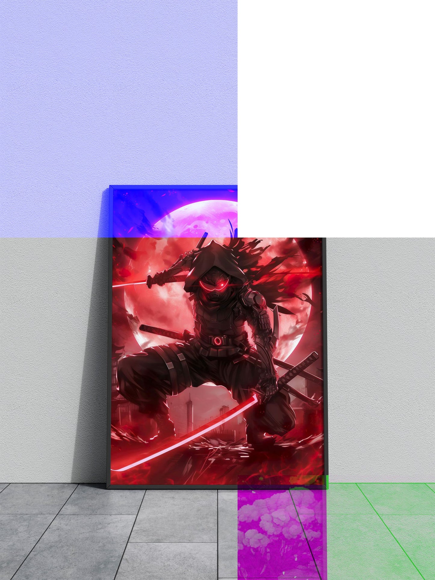 Bloodmoon Ninja Samurai Asian Style Poster | Wall Art for Home & Office | High-Quality Print