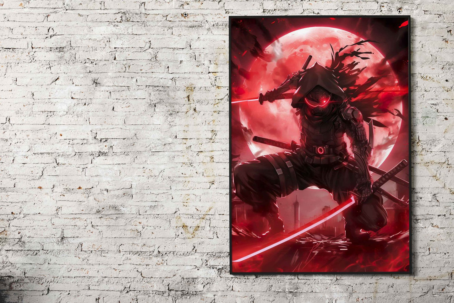 Bloodmoon Ninja Samurai Asian Style Poster | Wall Art for Home & Office | High-Quality Print