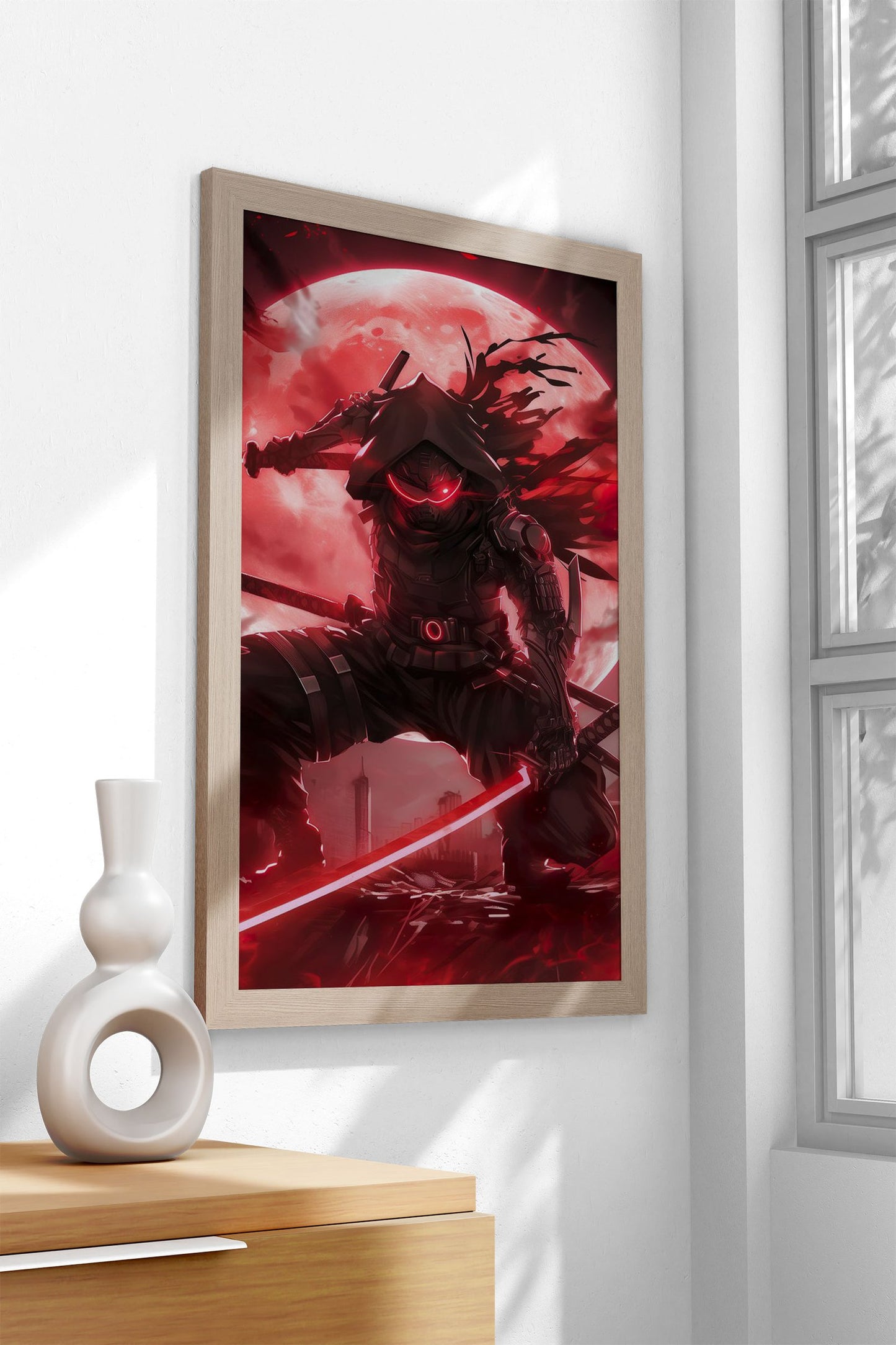 Bloodmoon Ninja Samurai Asian Style Poster | Wall Art for Home & Office | High-Quality Print