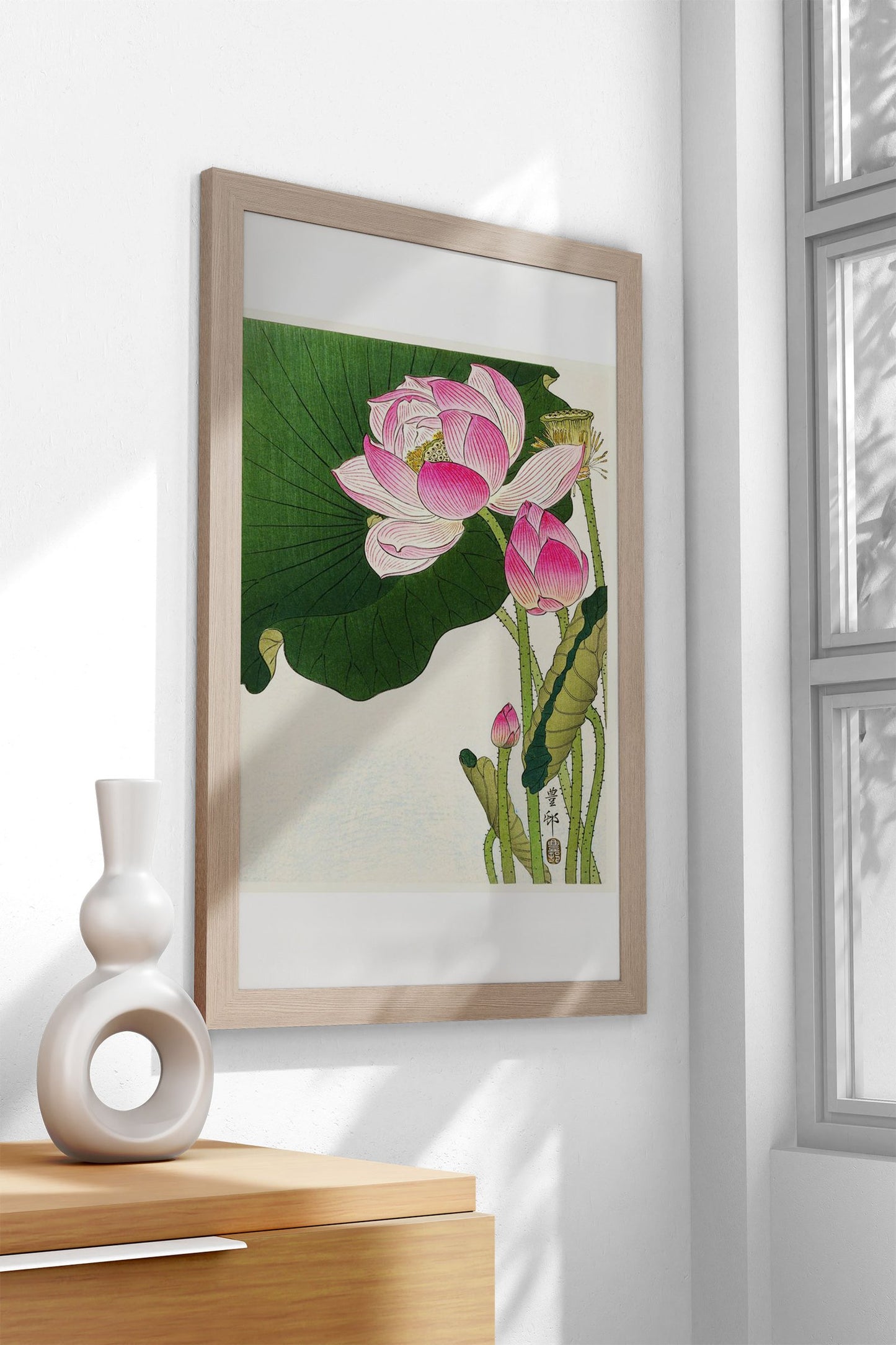 Blooming Lotus Flowers Asian Style Poster | Wall Art for Home & Office | High-Quality Print