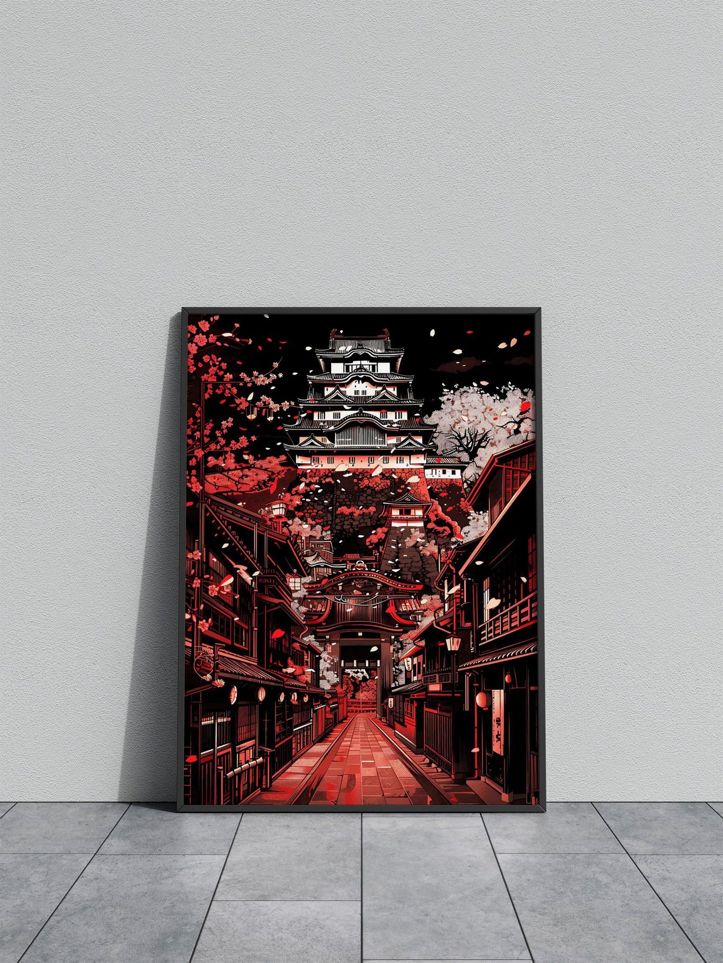 Blossom Crowned Castle Asian Style Poster | Wall Art for Home & Office | High-Quality Print