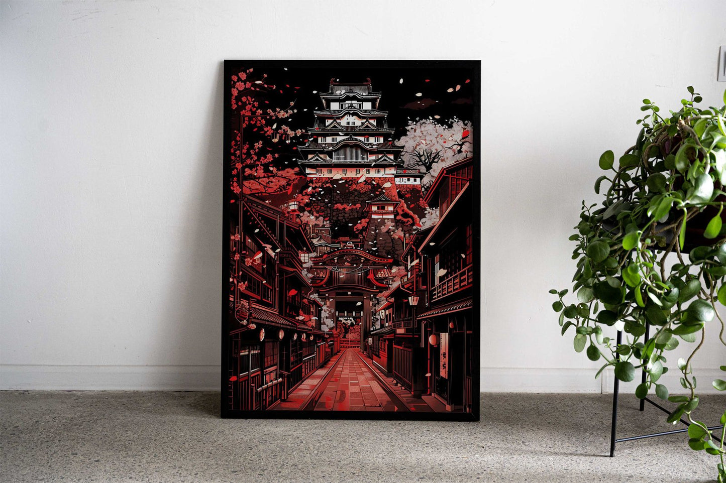 Blossom Crowned Castle Asian Style Poster | Wall Art for Home & Office | High-Quality Print