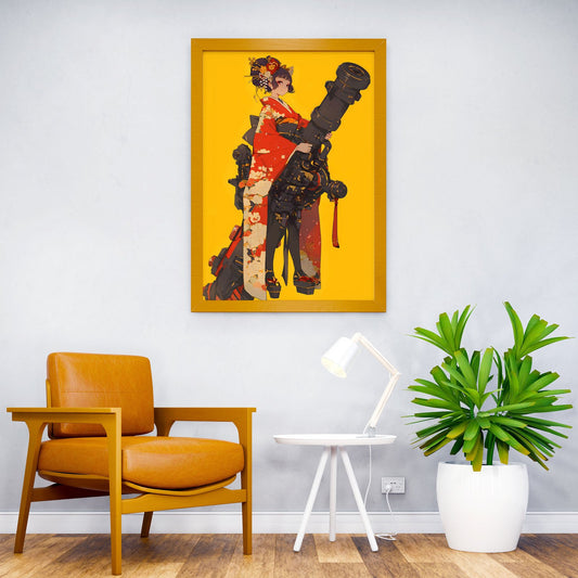 Blossom Gatling Geisha Asian Style Poster | Wall Art for Home & Office | High-Quality Print
