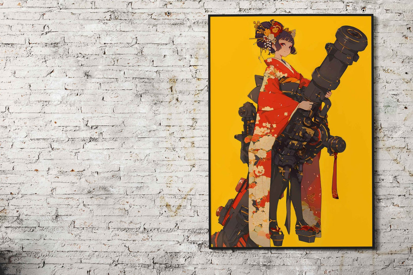 Blossom Gatling Geisha Asian Style Poster | Wall Art for Home & Office | High-Quality Print