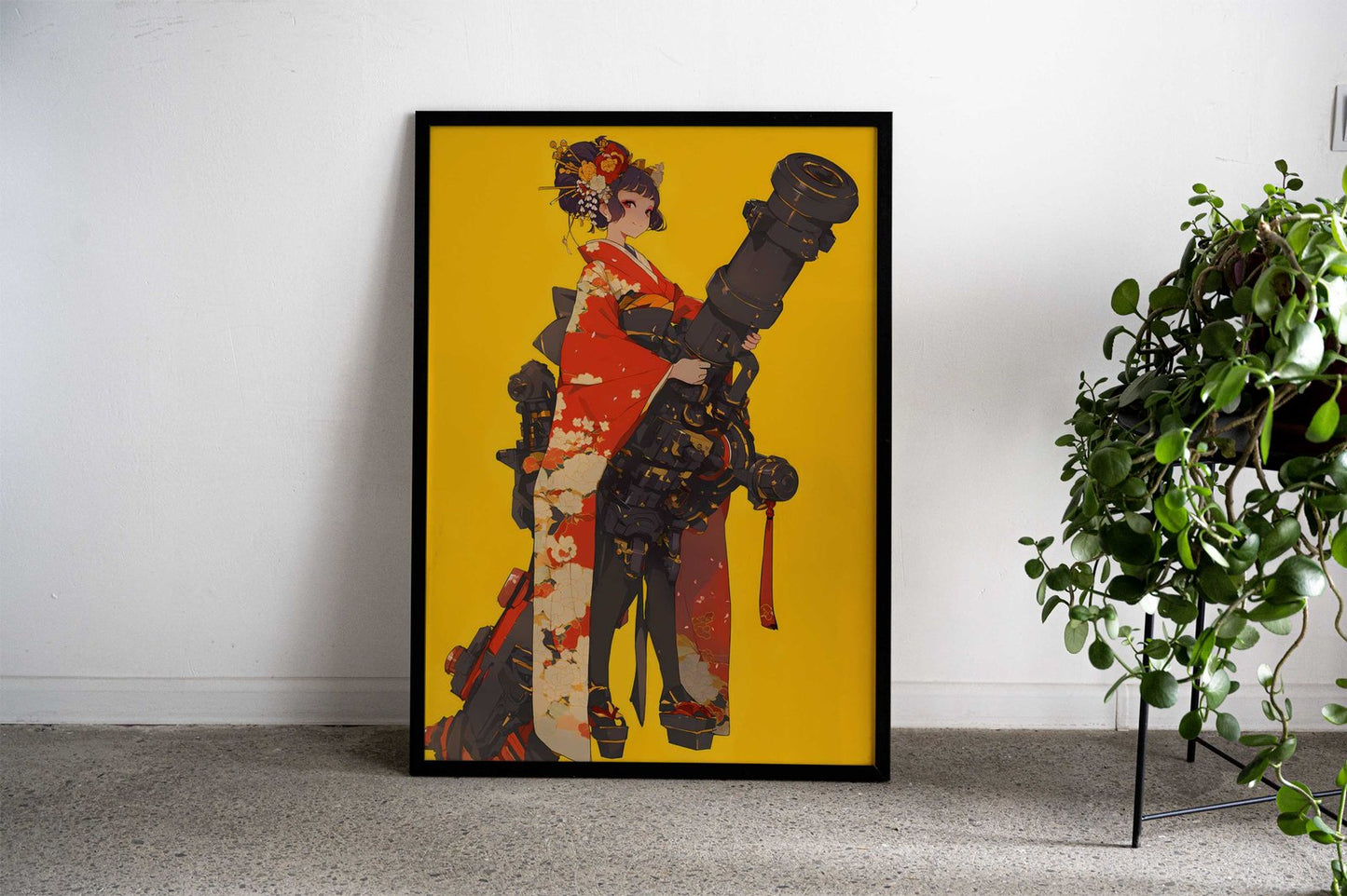 Blossom Gatling Geisha Asian Style Poster | Wall Art for Home & Office | High-Quality Print