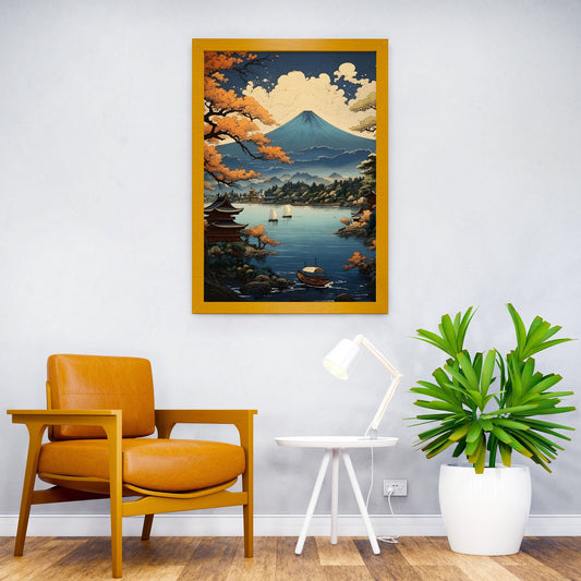 Blossom Mount Fuji Japan Asian Style Poster | Wall Art for Home & Office | High-Quality Print