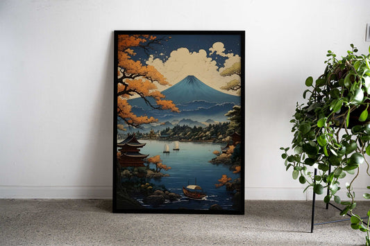 Blossom Mount Fuji Japan Asian Style Poster | Wall Art for Home & Office | High-Quality Print