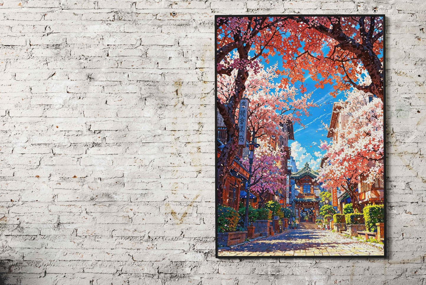 Blossom Pathway Asian Style Poster | Wall Art for Home & Office | High-Quality Print