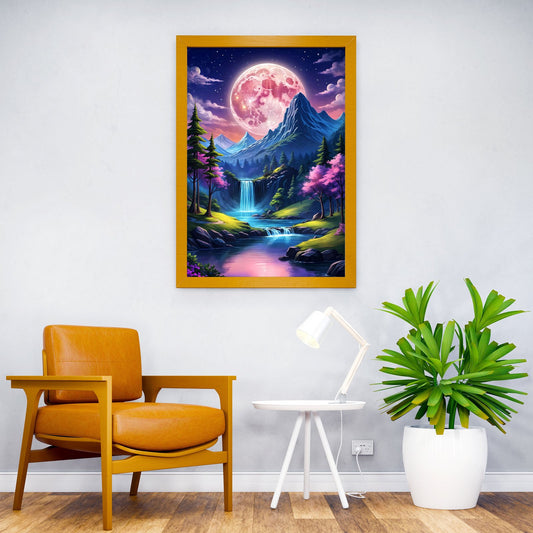 Blossom flower mountain Asian Style Poster | Wall Art for Home & Office | High-Quality Print