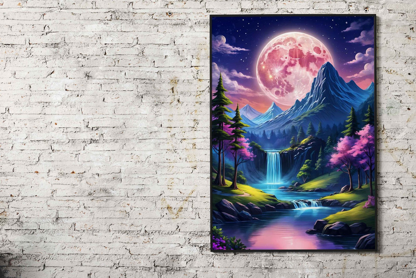 Blossom flower mountain Asian Style Poster | Wall Art for Home & Office | High-Quality Print