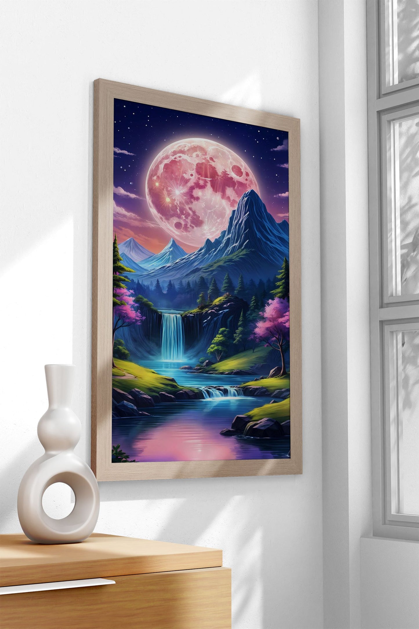 Blossom flower mountain Asian Style Poster | Wall Art for Home & Office | High-Quality Print