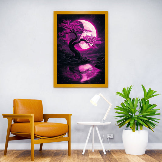 Blossomed Yin and Yang Asian Style Poster | Wall Art for Home & Office | High-Quality Print
